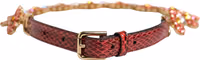 Red Leather Daisy Crystal Embellished Waist Belt 2