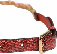 Red Leather Daisy Crystal Embellished Waist Belt 3