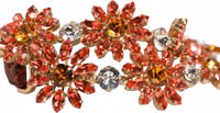 Red Leather Daisy Crystal Embellished Waist Belt 4
