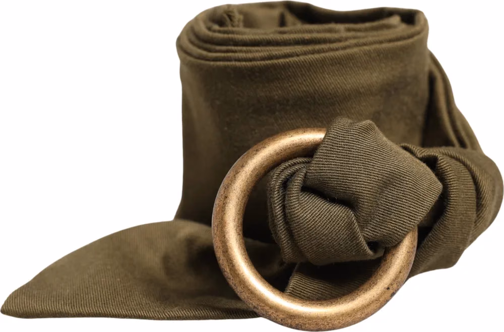 Army Green Cotton Round Buckle Waist Belt