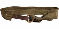 Army Green Cotton Round Buckle Waist Belt 2