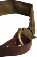 Army Green Cotton Round Buckle Waist Belt 3