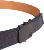 Black Wool Cotton Logo Metal Buckle Belt 3