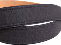 Black Wool Cotton Logo Metal Buckle Belt 4