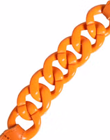 Orange Leather Chain Waist Metal Buckle Belt 4