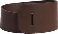 Brown Genuine Leather Logo Wide Waist Women Belt 1