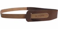 Brown Genuine Leather Logo Wide Waist Women Belt 2