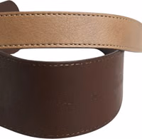 Brown Genuine Leather Logo Wide Waist Women Belt 4