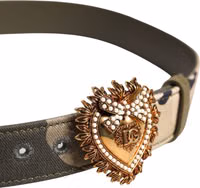 Green Camouflage Devotion Metal Buckle Belt 3