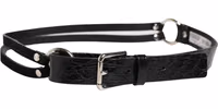 Black Exotic Leather Silver Metal Buckle Belt 2