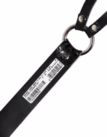 Black Exotic Leather Silver Metal Buckle Belt 5