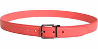 Pink Calf Leather Silver Metal Buckle Belt 2