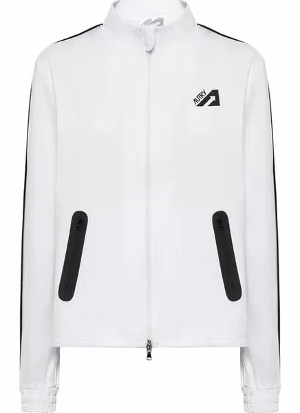 White Elastane Shell Jacket