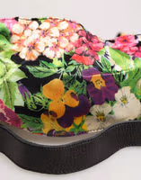 Multicolor Floral Wide Waist Gold Metal Buckle Cintura Belt 4