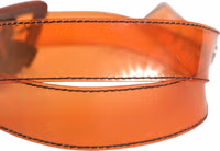 Orange PVC Waist Women Cintura Square Buckle Belt 4