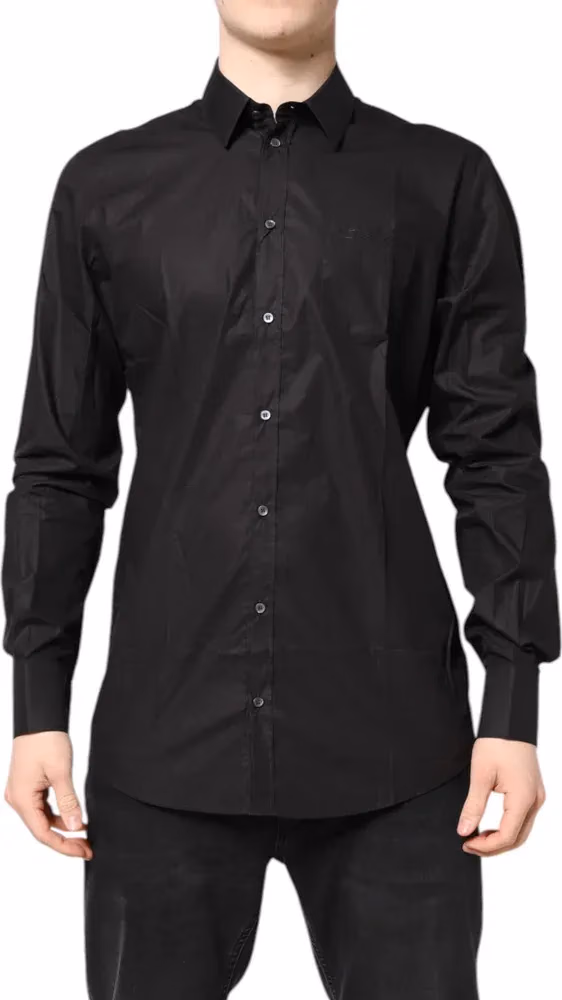 Black GOLD Cotton Collared Formal Dress Shirt