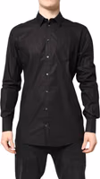 Black GOLD Cotton Collared Formal Dress Shirt 1