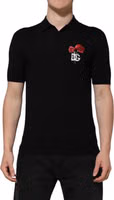 Black Wool Logo Floral Short Sleeve T-shirt 1