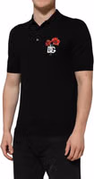 Black Wool Logo Floral Short Sleeve T-shirt 2