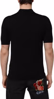 Black Wool Logo Floral Short Sleeve T-shirt 3