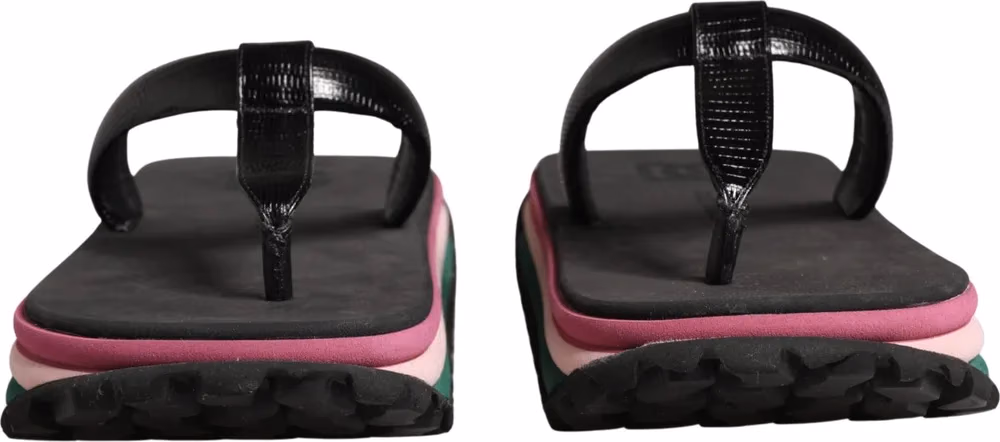 Multicolor Rubber Chunky Flip Flop Shoes