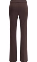 Brown Elastane Flared Pants 2