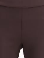 Brown Elastane Flared Pants 3