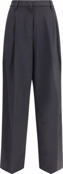 Black Polyester Casual Pants
