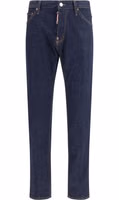 Blue Cotton Straight-Leg Jeans 1