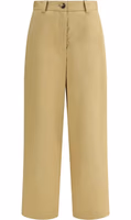 Beige Cotton Casual Pants 1