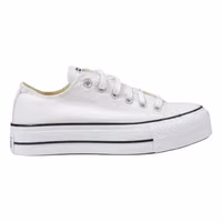 White Fabric Platform Sneakers 1