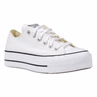 White Fabric Platform Sneakers 3