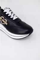Black Leather Low Top Sneakers 5