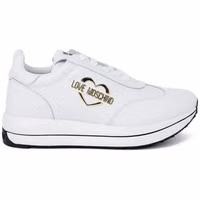 White Leather Low Top Sneakers 1