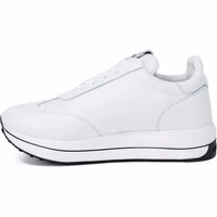 White Leather Low Top Sneakers 3