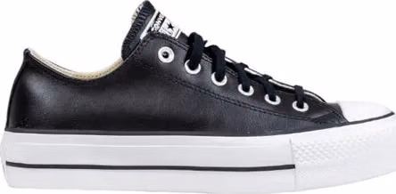 Black Leather Low Top Sneakers