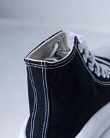 Black Cotton Platform Sneakers 5