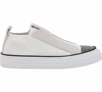 White Nylon Low Top Sneakers 1