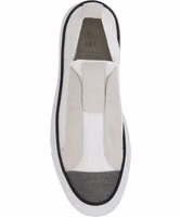 White Nylon Low Top Sneakers 4
