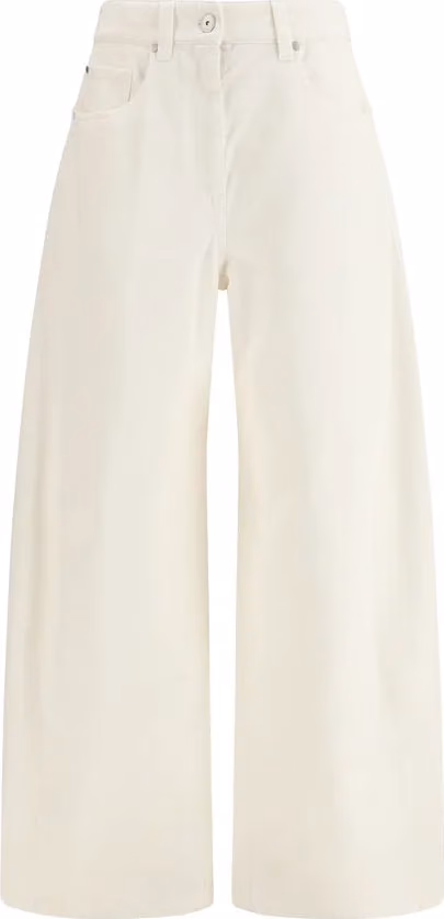 Beige Cotton Casual Pants
