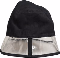 Black Cotton Plastic Fisherman Bucket Capello Hat 3