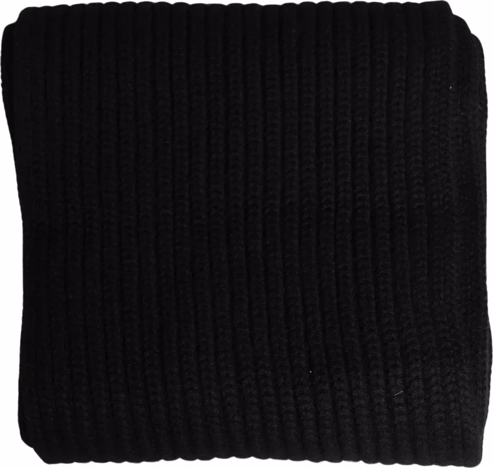 Black Cashmere Knitted Men Neck Warmer One Size Scarf