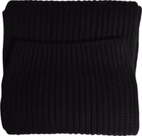 Black Cashmere Knitted Men Neck Warmer One Size Scarf 3
