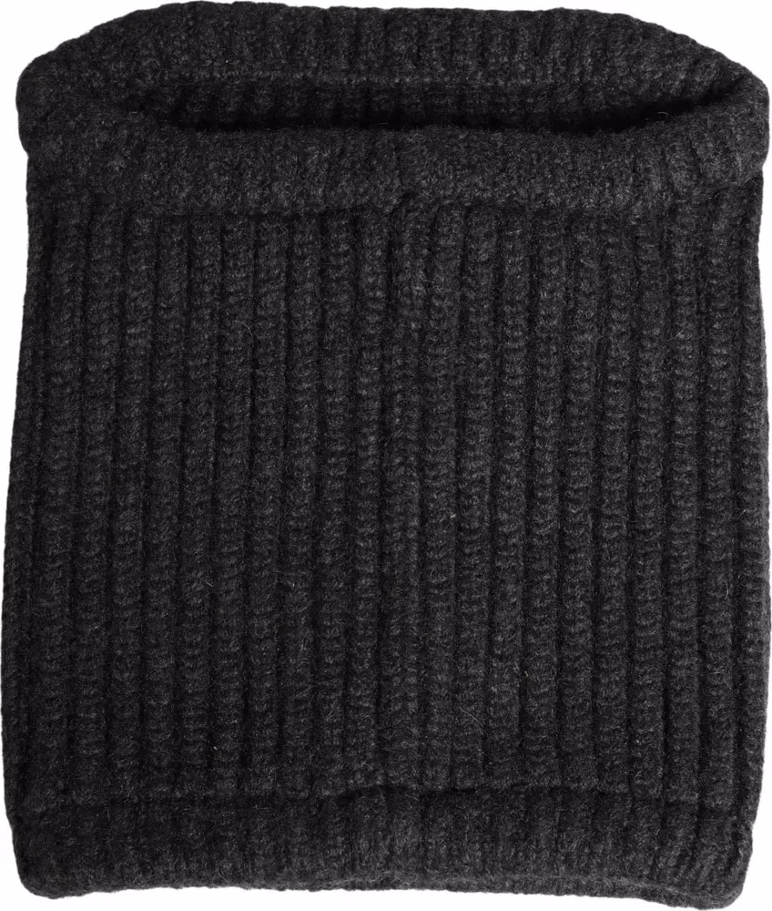 Black Cashmere Knitted Men Winter Neck Warmer Hat