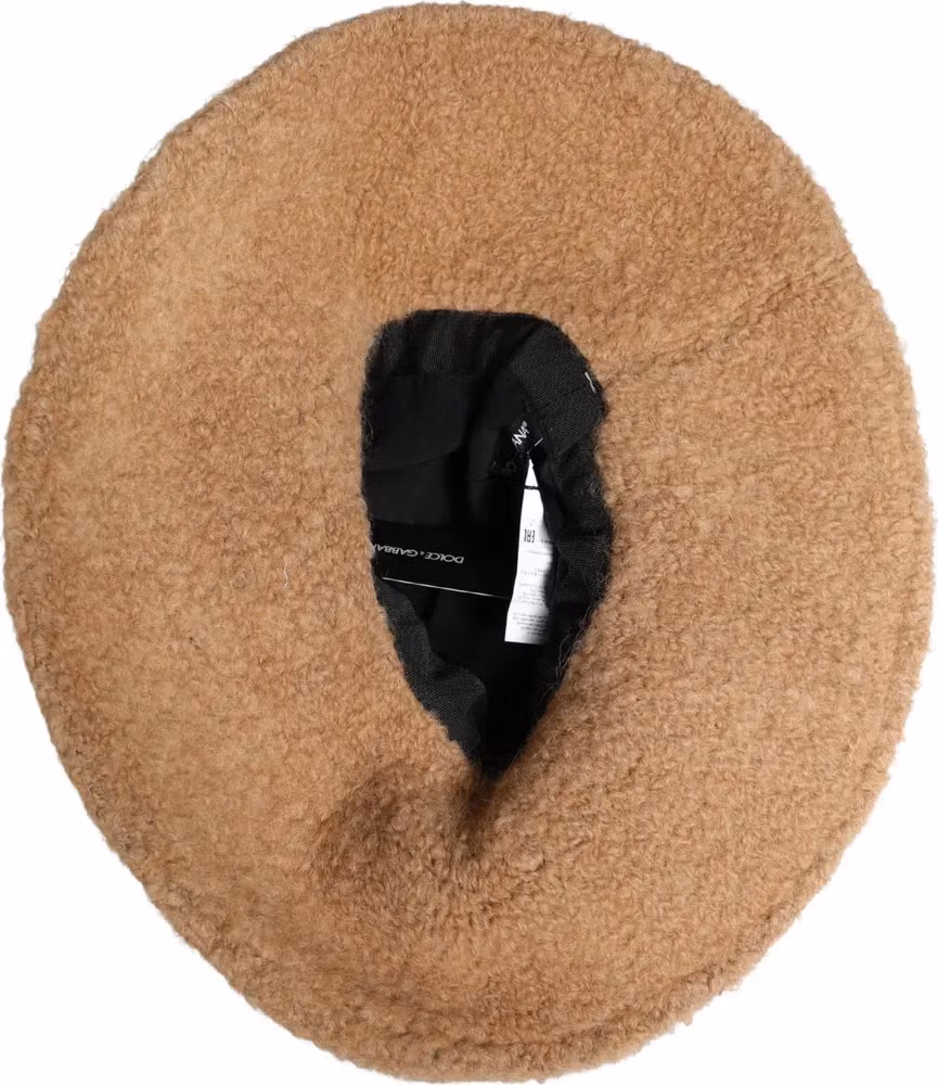 Beige Virgin Wool Fur Women Knitted Capello Hat