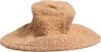 Beige Virgin Wool Fur Women Knitted Capello Hat 2