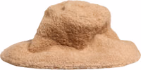 Beige Virgin Wool Fur Women Knitted Capello Hat 3