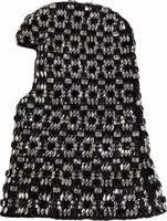Black Wool Crystal Embellished Balaclava Hat 4