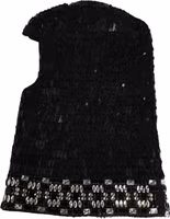 Black Wool Crystal Embellished Balaclava Hat 1