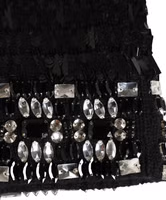 Black Wool Crystal Embellished Balaclava Hat 2